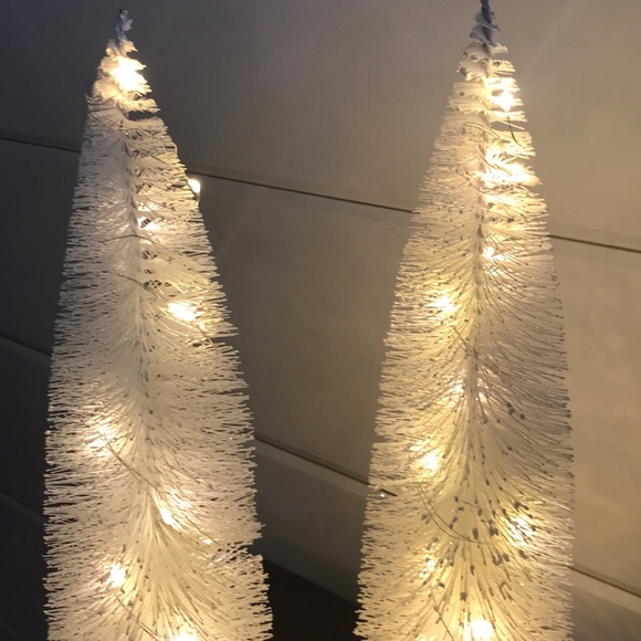 Set of 2 New Lighted Bottle Brush Trees - Picture 6 of 12